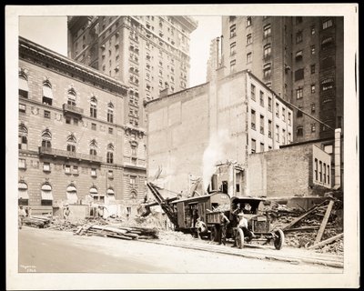 Excavations at the Building Site for the Aeolian Company Building at 5th Avenue and 54th Street, New York by Byron Company